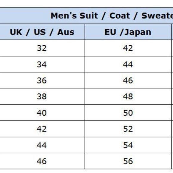 Women's and Men's Size Conversion Charts - Picture 2 of 2
